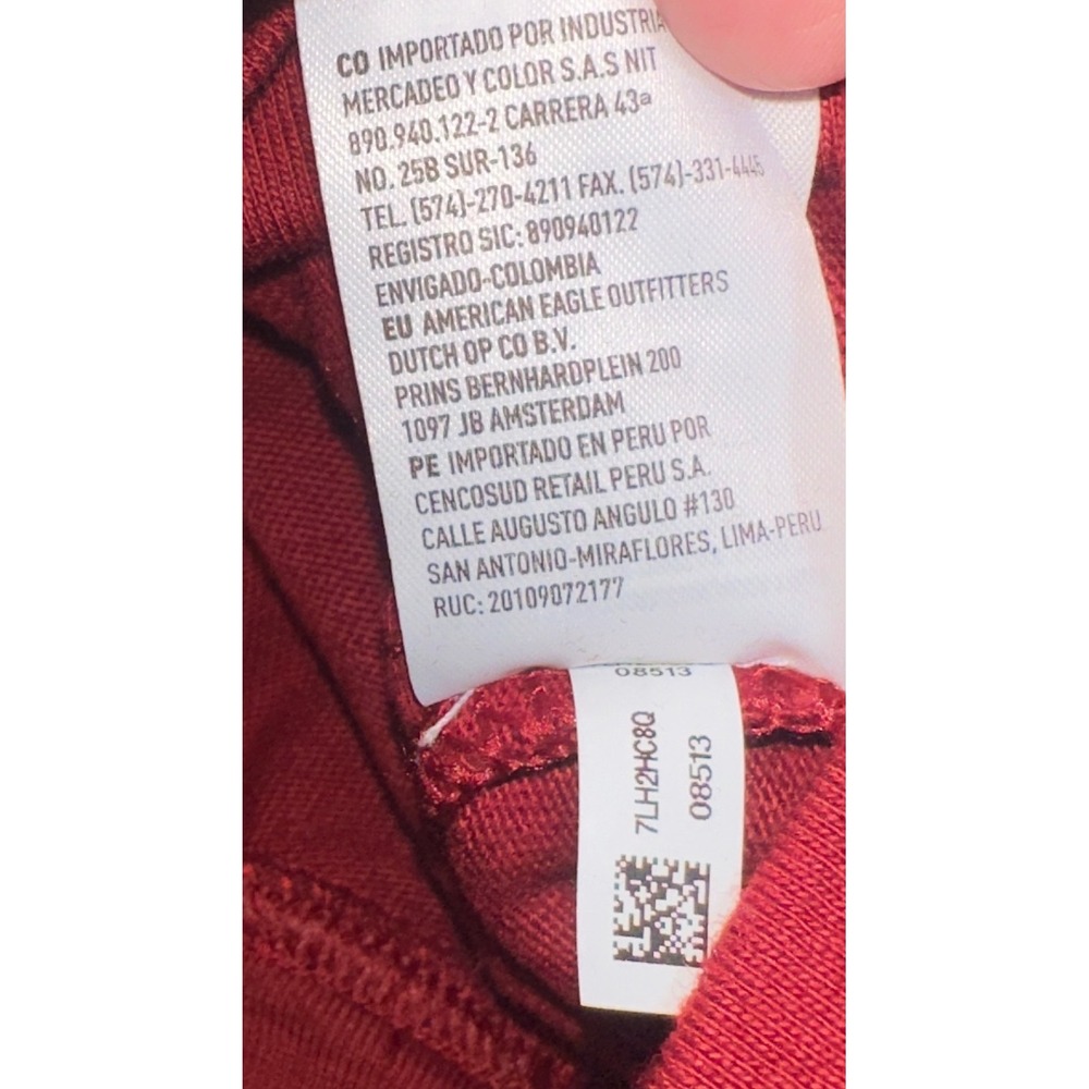 American Eagle Mens XS Burgundy Charcoal Colorblock Graphic Logo Hoodie XS 08513 - Picture 7 of 9